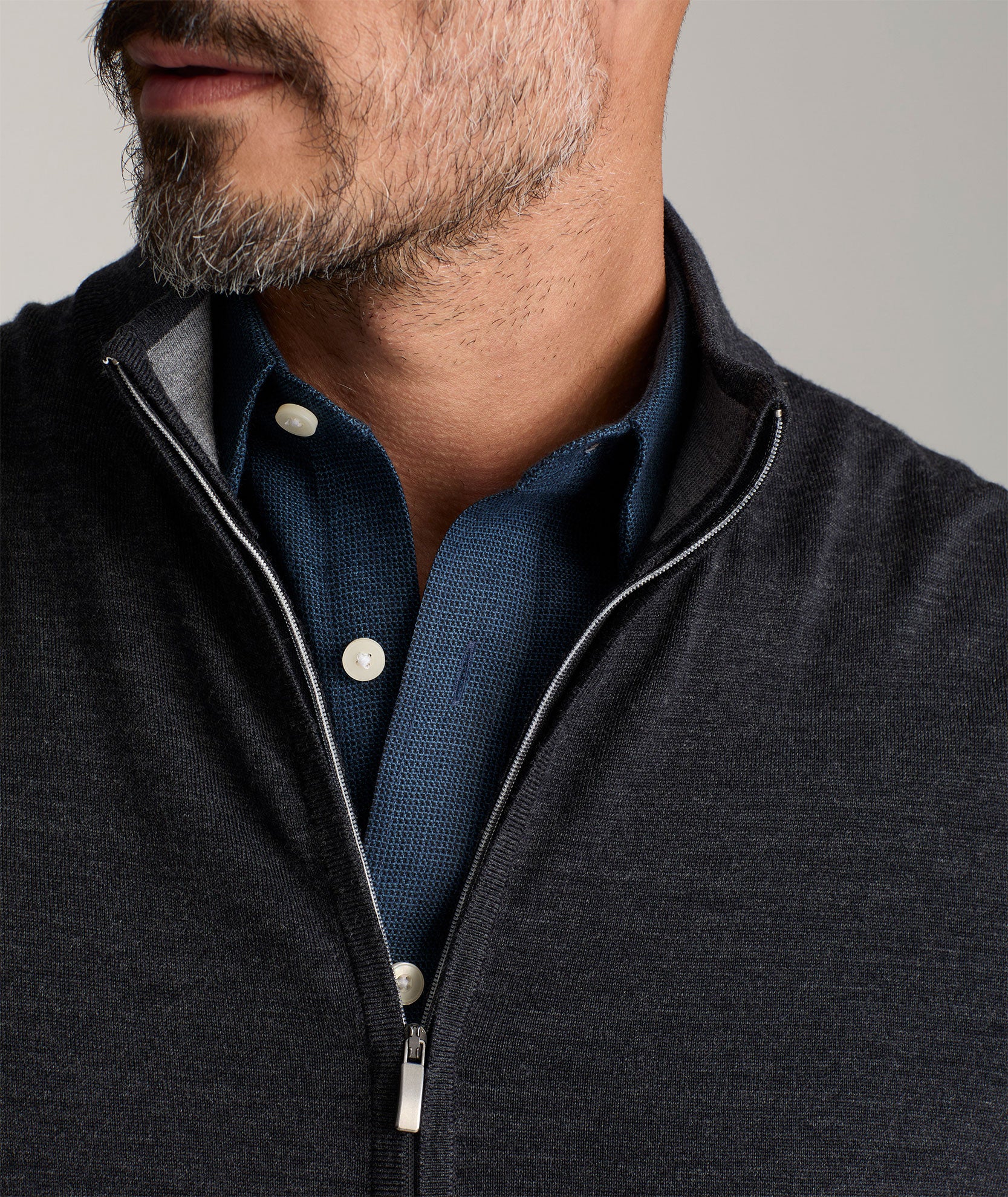 NATIVA™ Wool Full-Zip Sweater