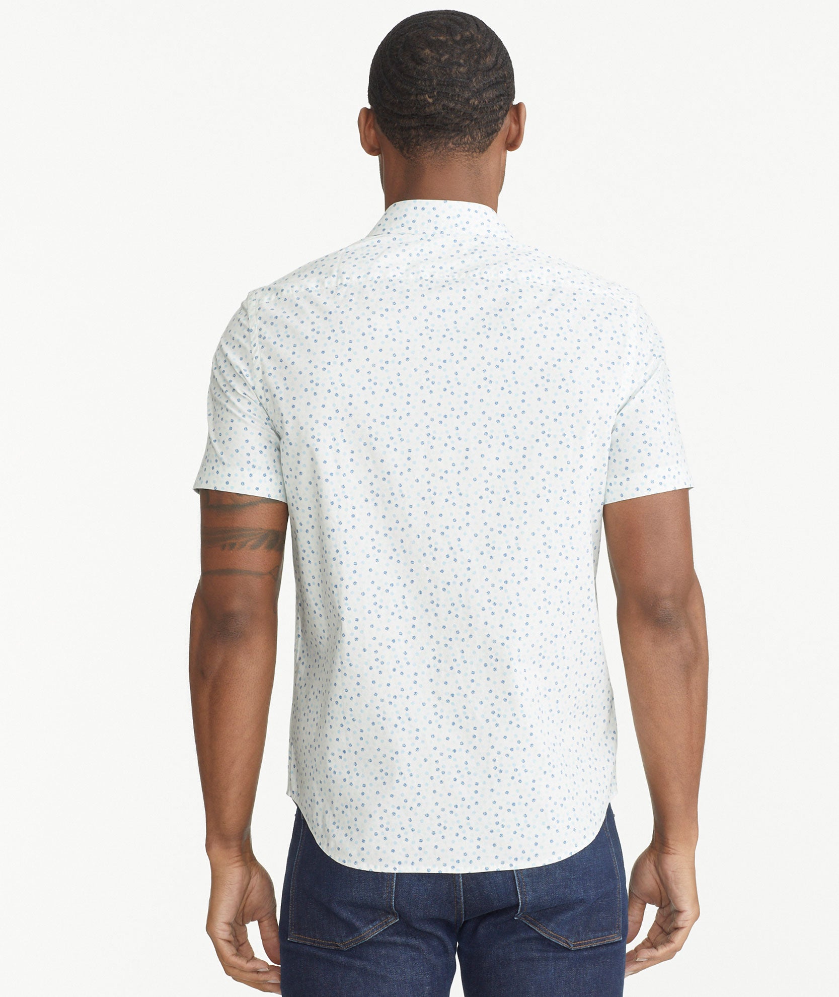 Cotton Stretch Short-Sleeve Dot Shirt - FINAL SALE