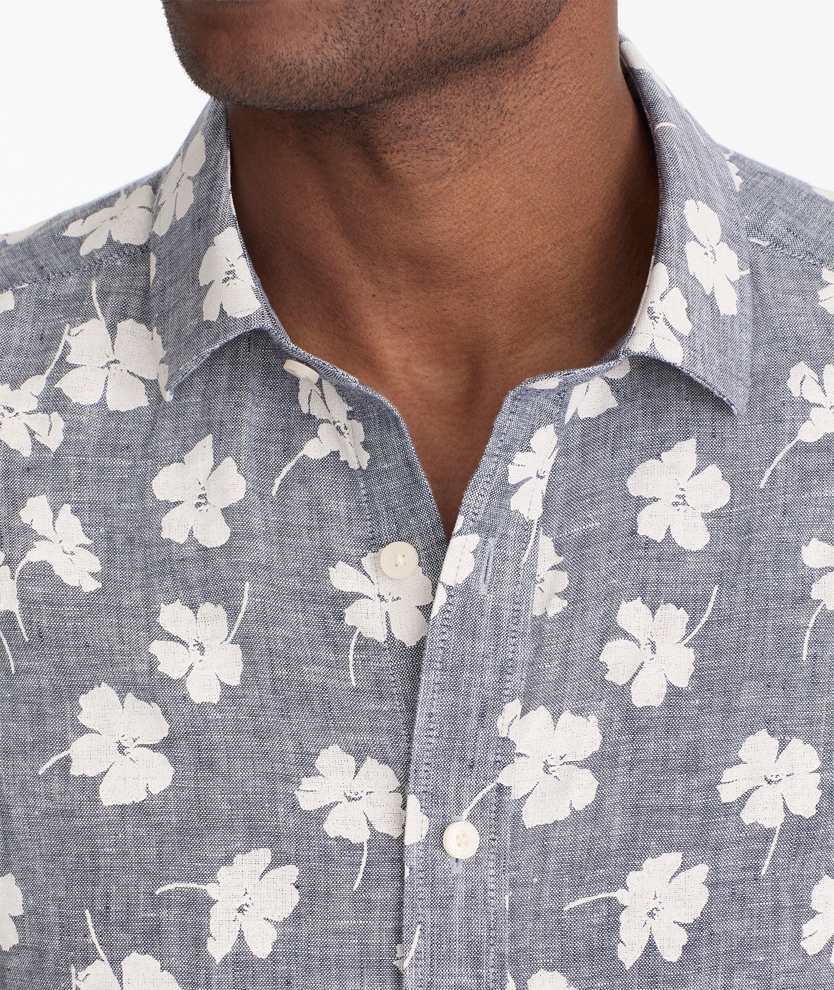 Linen Printed Short-Sleeve Bonner Shirt